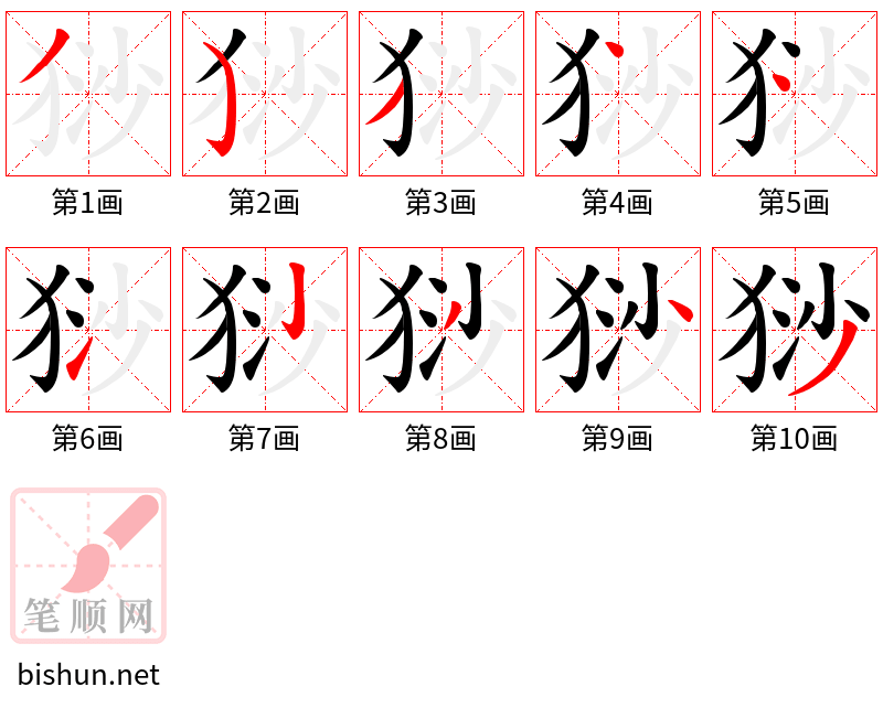 猀 笔顺规范