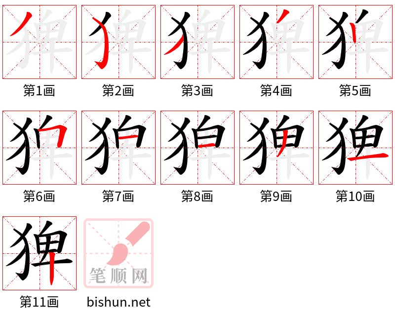 猈 笔顺规范