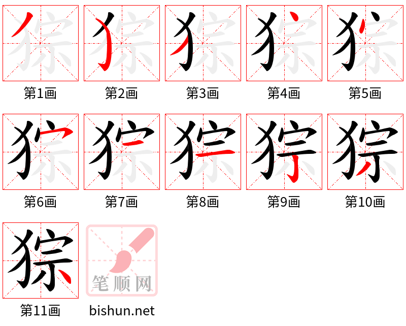 猔 笔顺规范