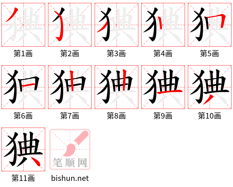 猠 笔顺规范