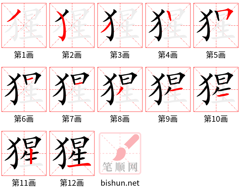 猩 笔顺规范