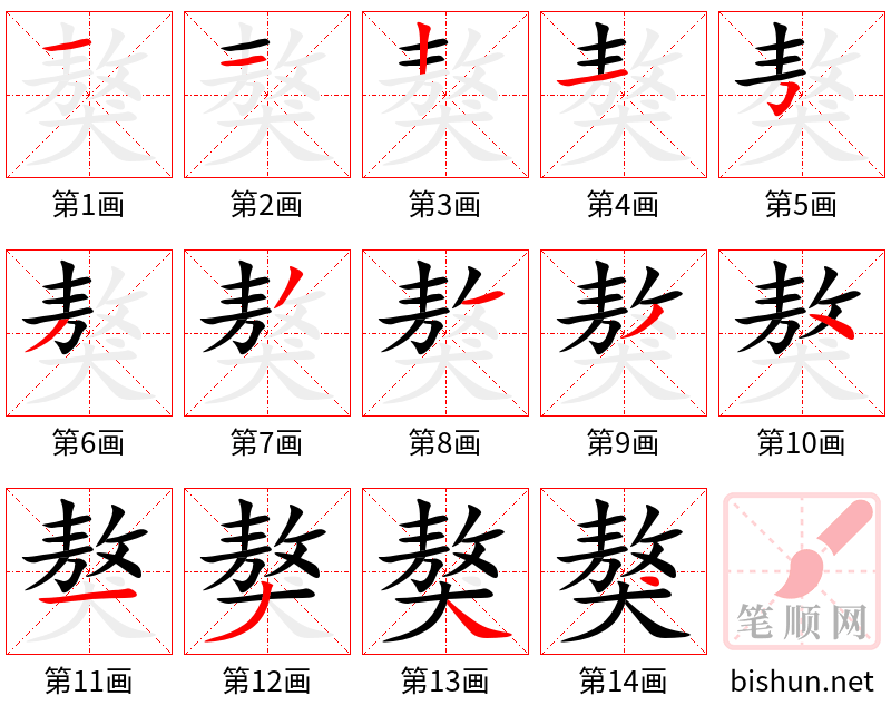 獒 笔顺规范