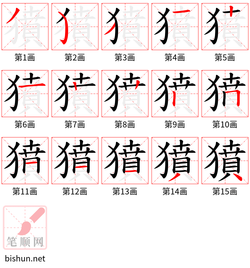 獖 笔顺规范