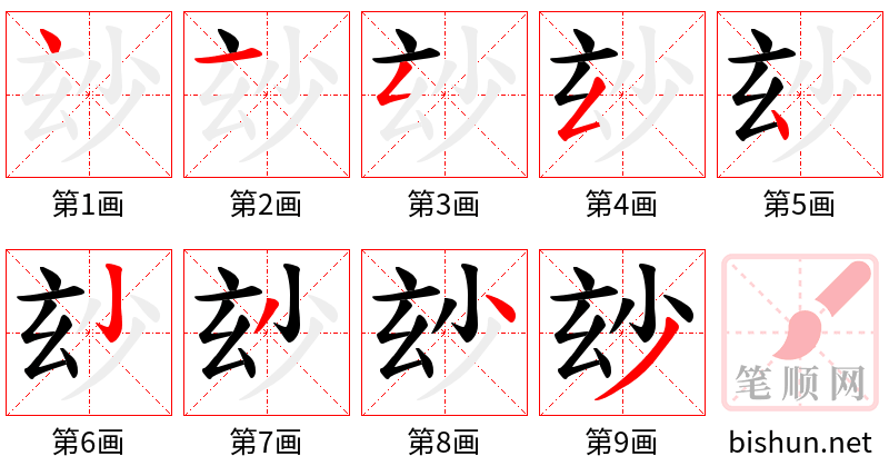 玅 笔顺规范