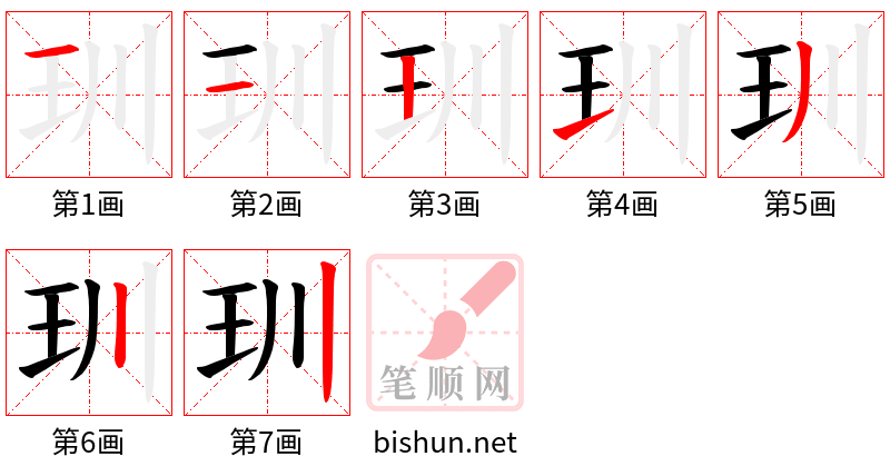 玔 笔顺规范