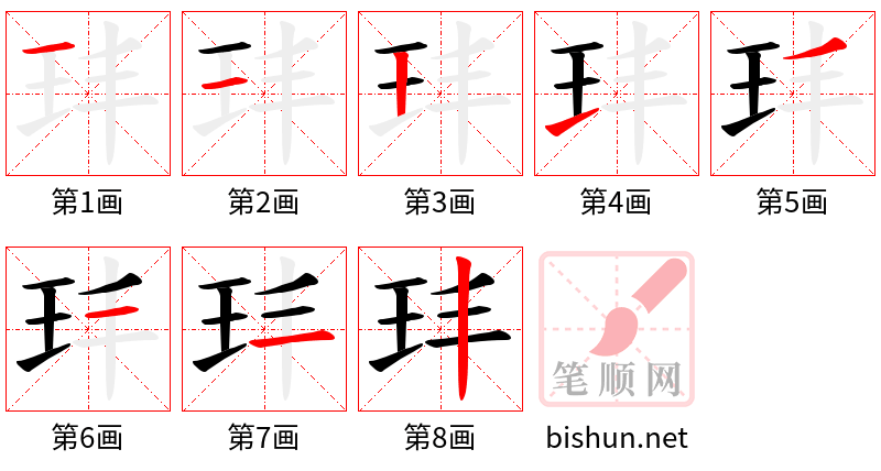 玤 笔顺规范