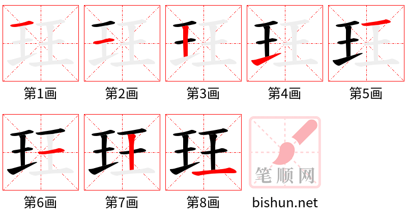 玨 笔顺规范