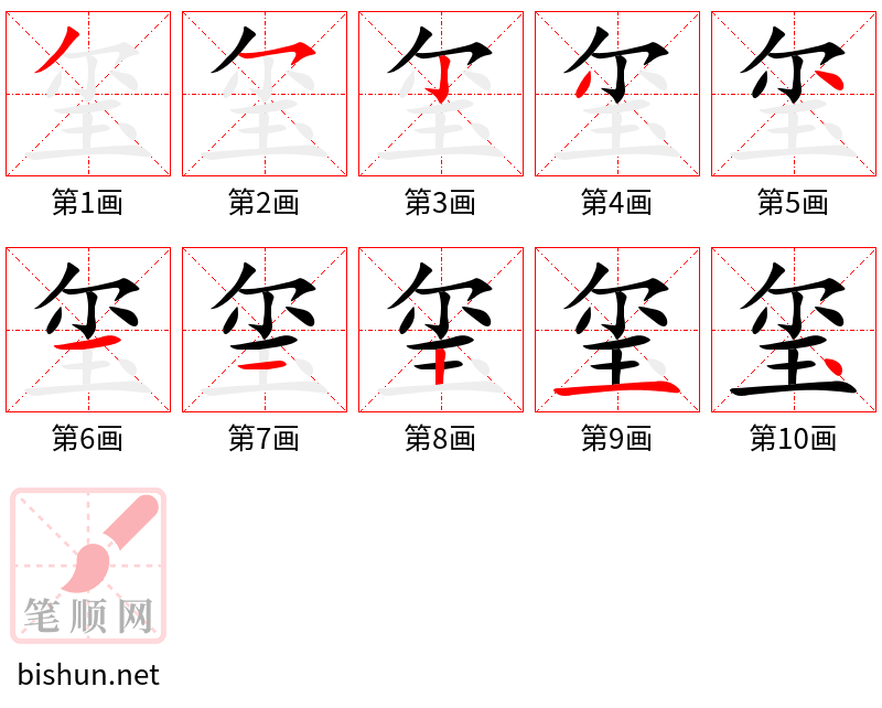 玺 笔顺规范