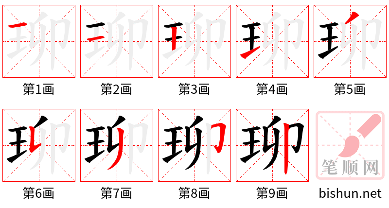 珋 笔顺规范