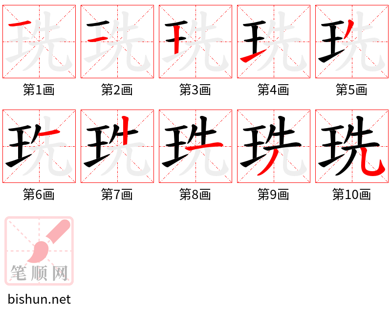 珗 笔顺规范