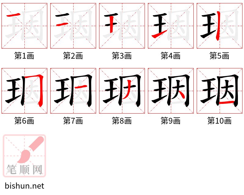 珚 笔顺规范