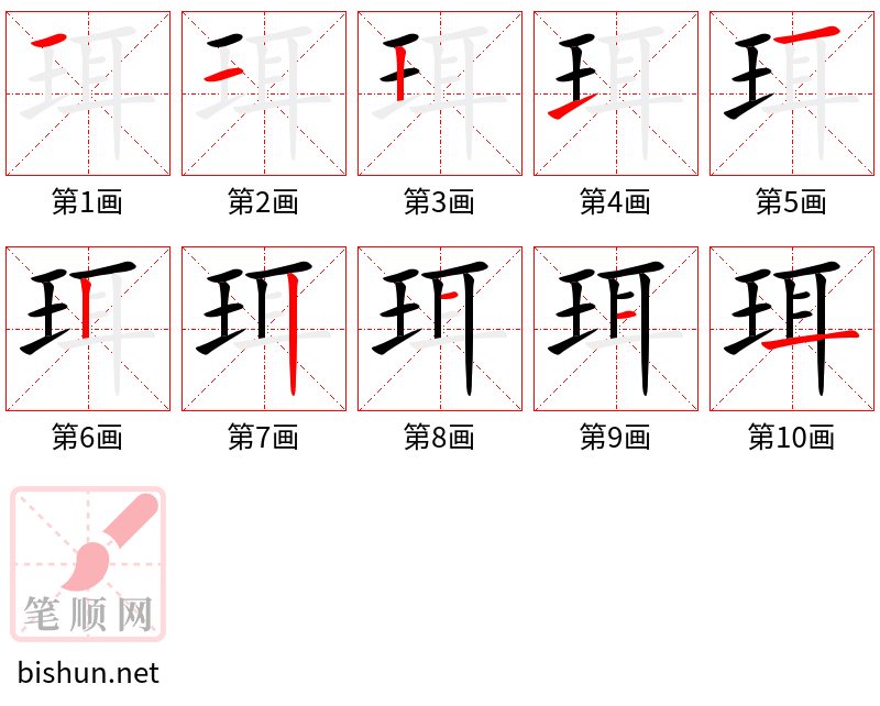 珥 笔顺规范