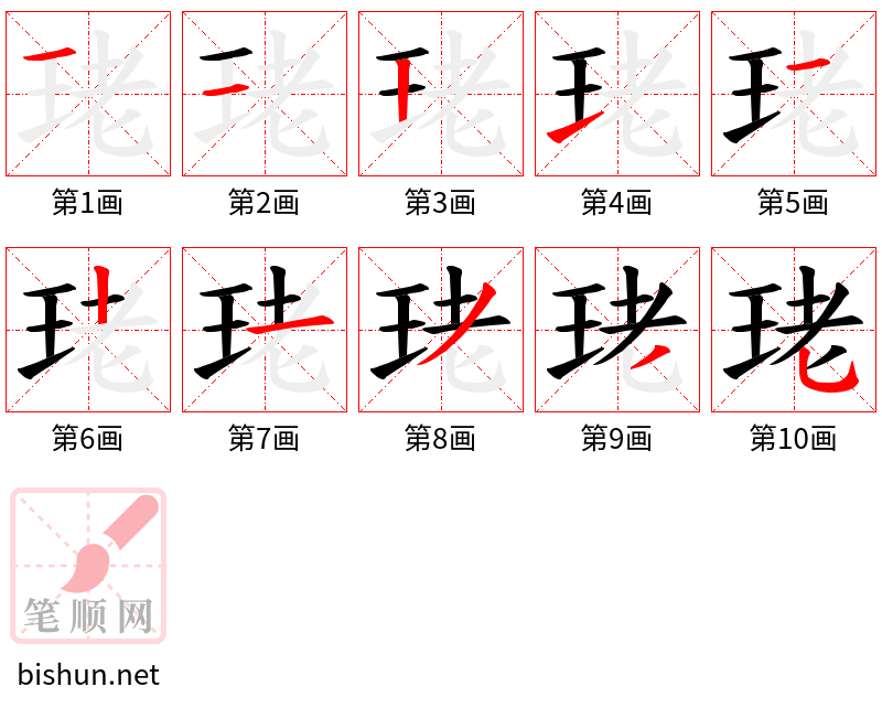 珯 笔顺规范