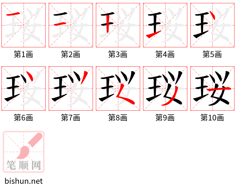 珱 笔顺规范