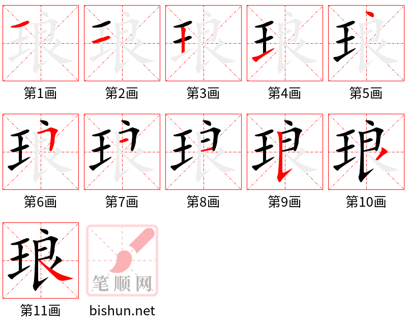 琅 笔顺规范