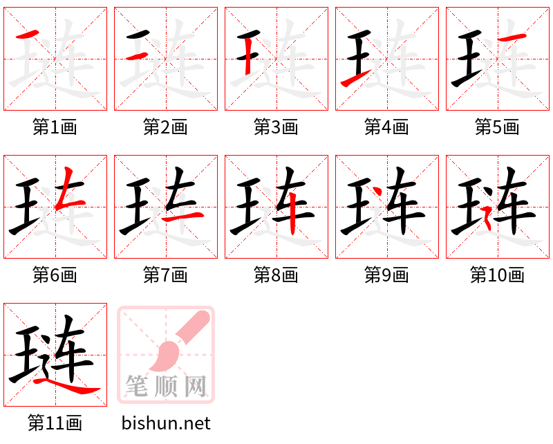 琏 笔顺规范