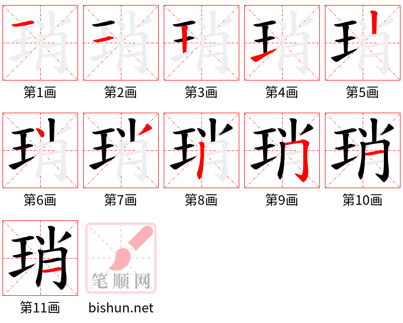 琑 笔顺规范