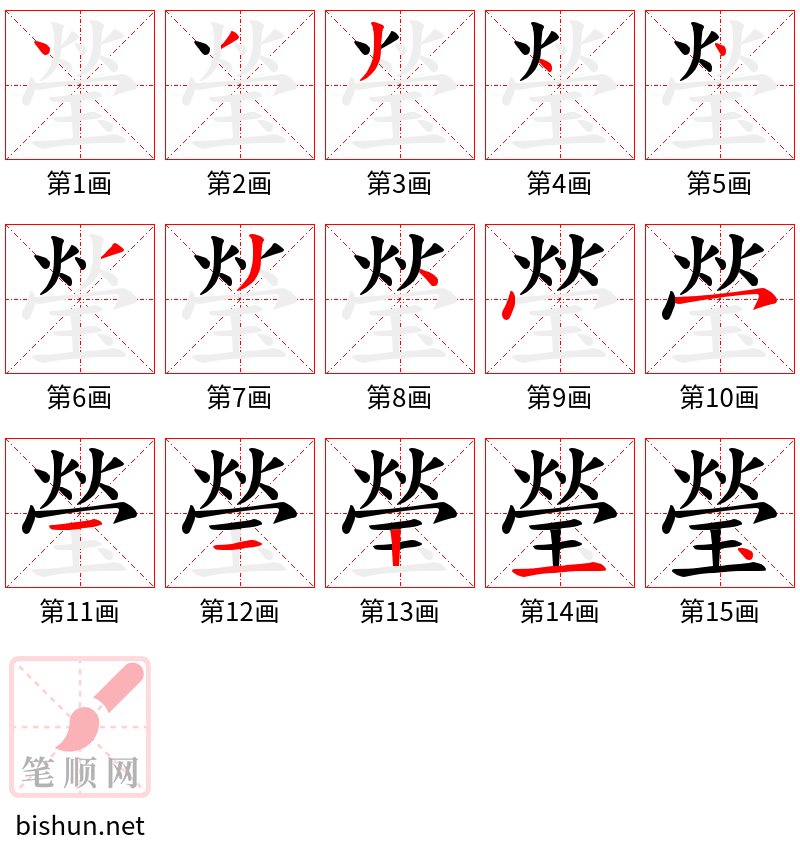 瑩 笔顺规范