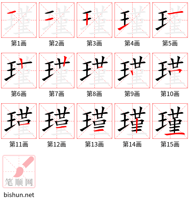 瑾 笔顺规范