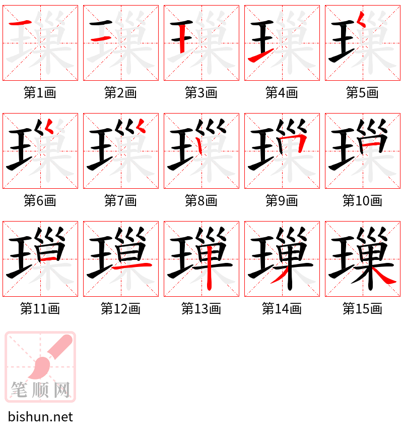 璅 笔顺规范