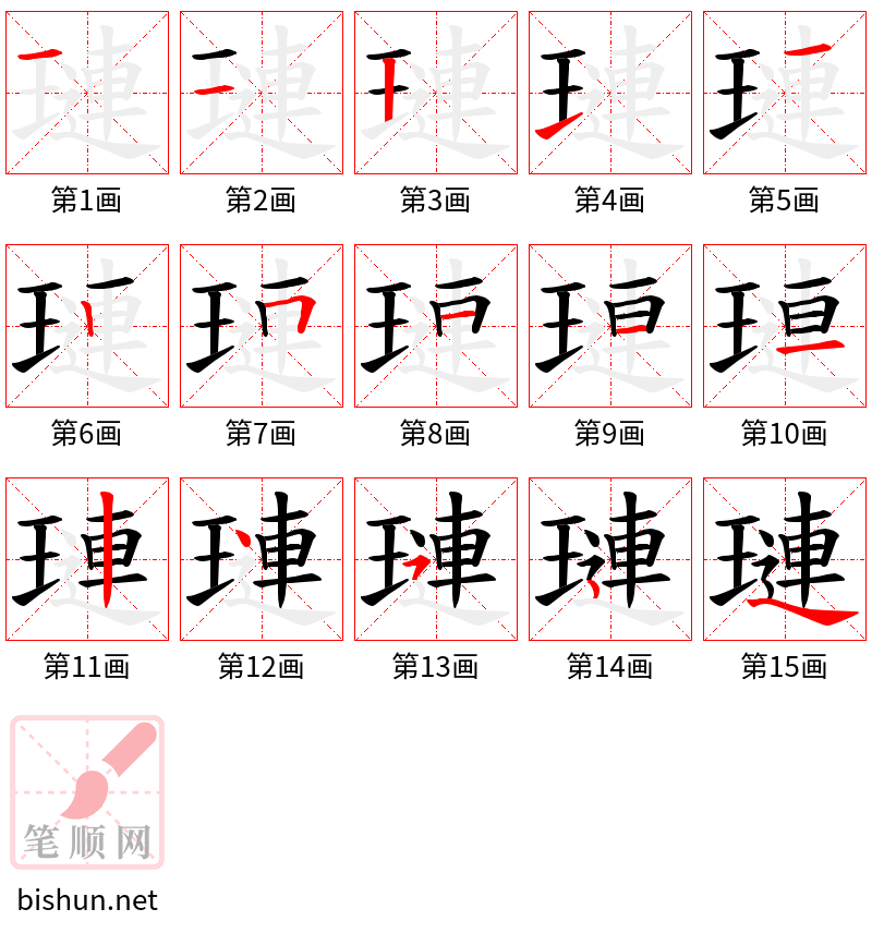 璉 笔顺规范