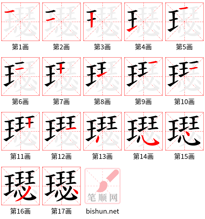 璱 笔顺规范