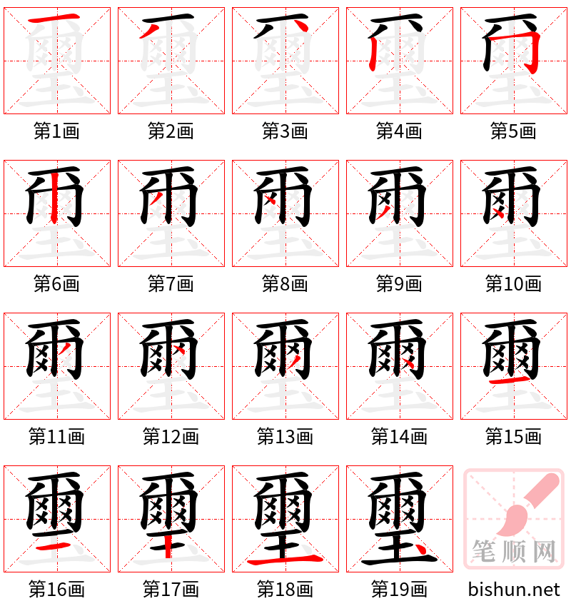 璽 笔顺规范