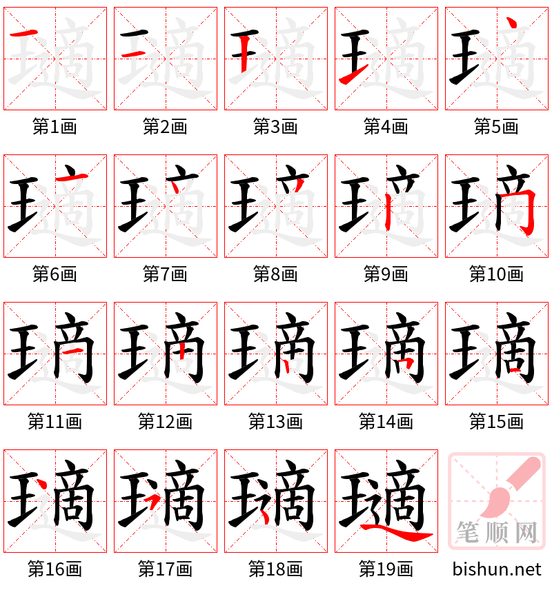 瓋 笔顺规范