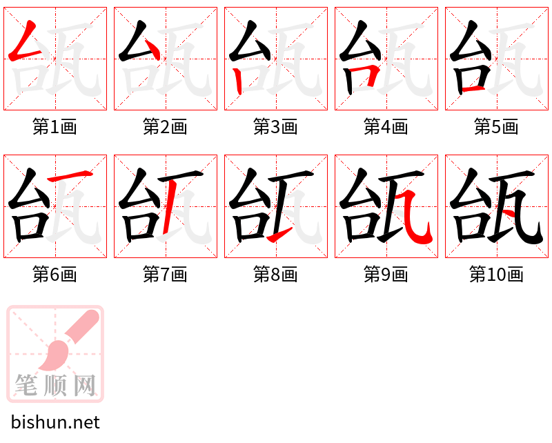 瓵 笔顺规范