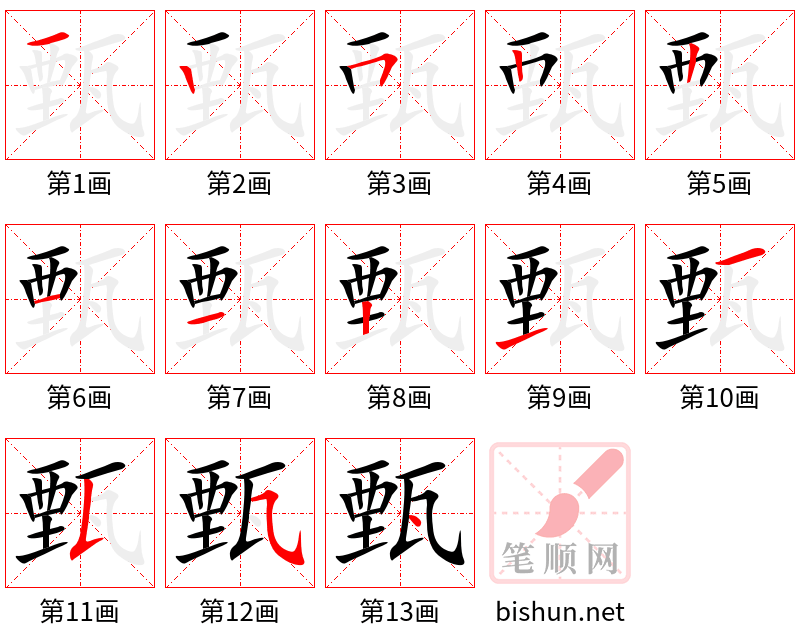 甄 笔顺规范