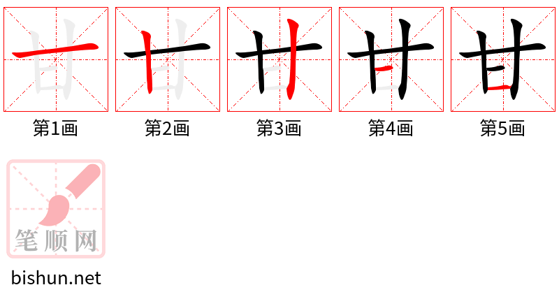 甘 笔顺规范