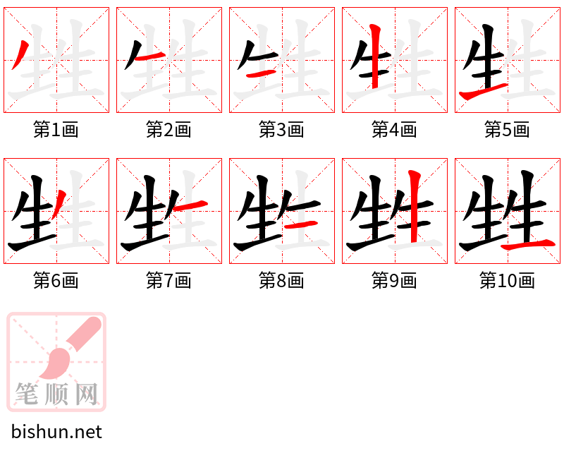 甡 笔顺规范