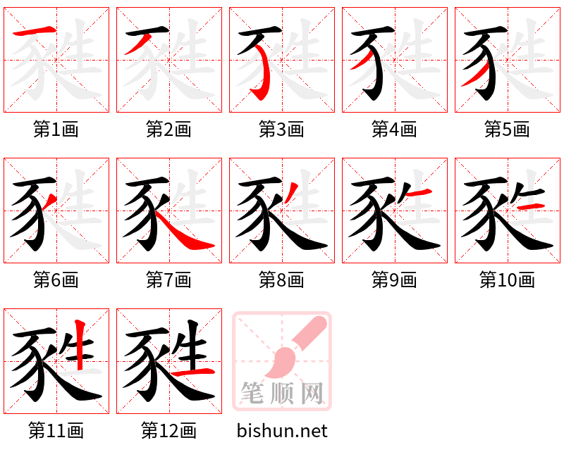 甤 笔顺规范