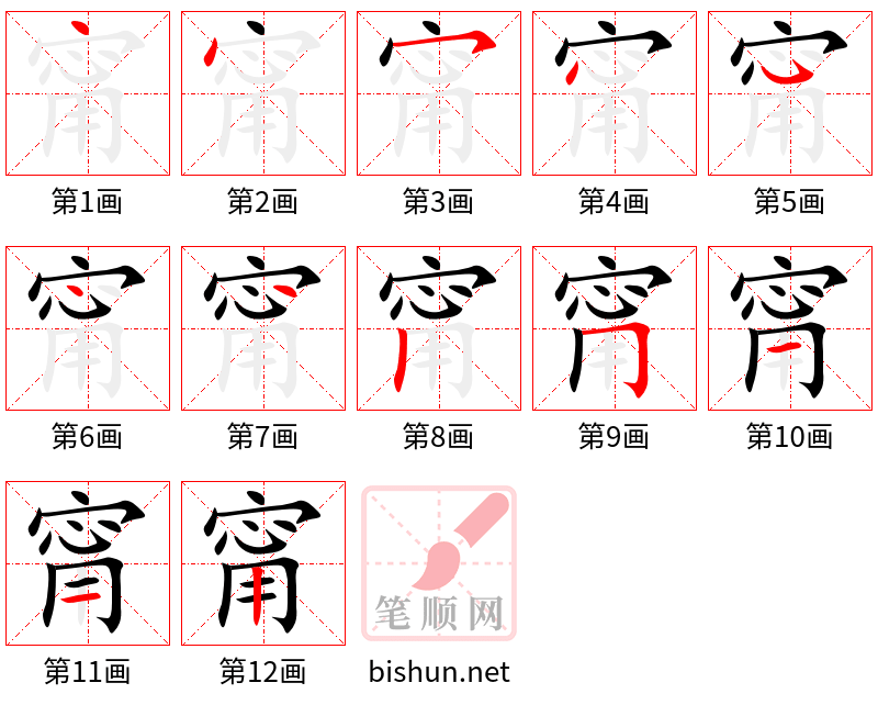 甯 笔顺规范