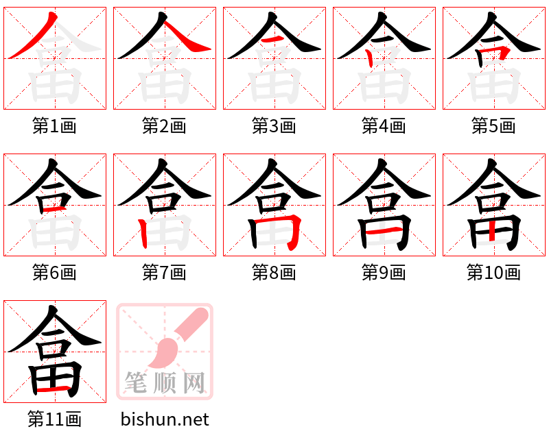 畣 笔顺规范