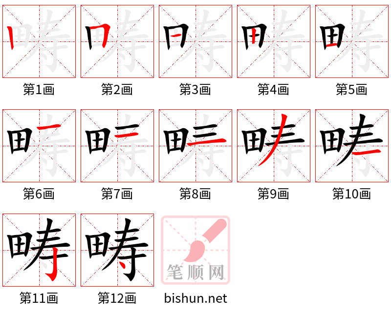 畴 笔顺规范