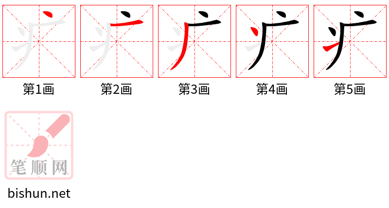 疒 笔顺规范