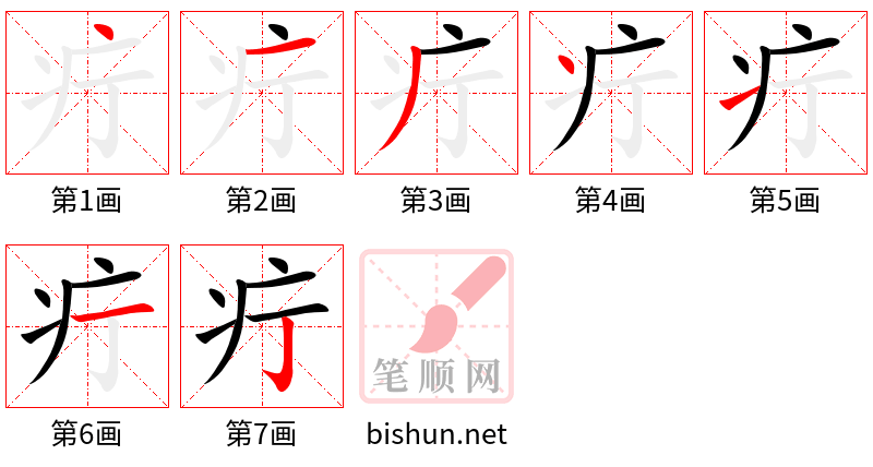 疔 笔顺规范