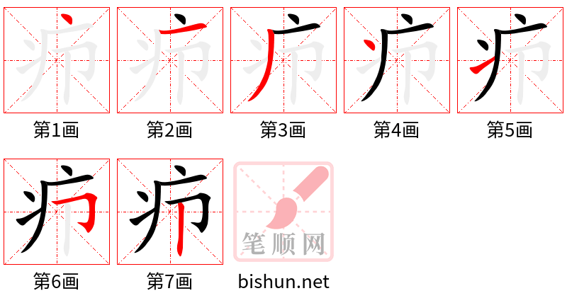 疖 笔顺规范