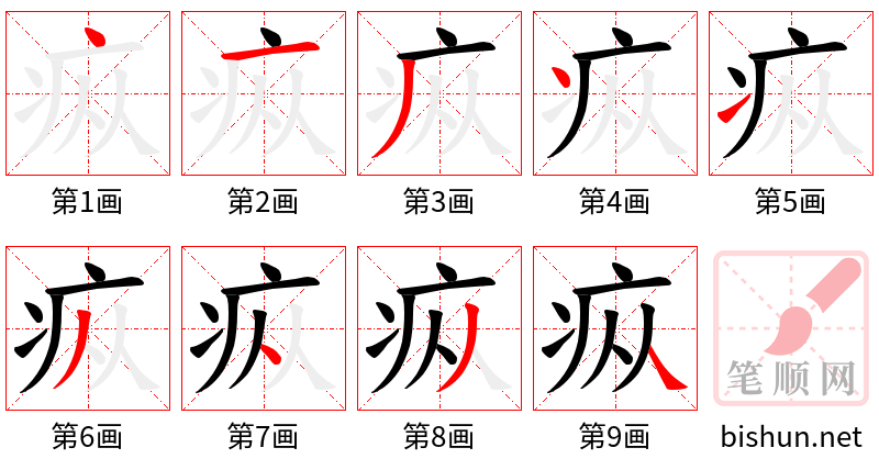 疭 笔顺规范