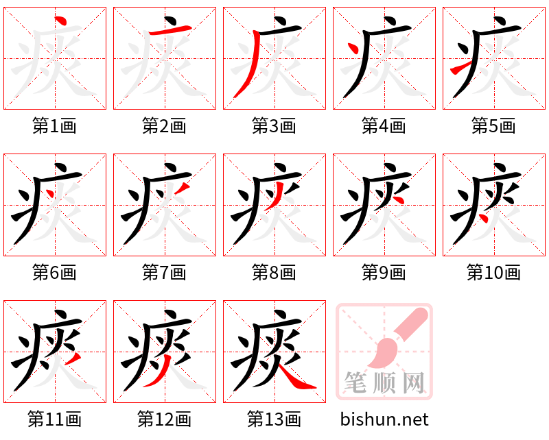 痰 笔顺规范