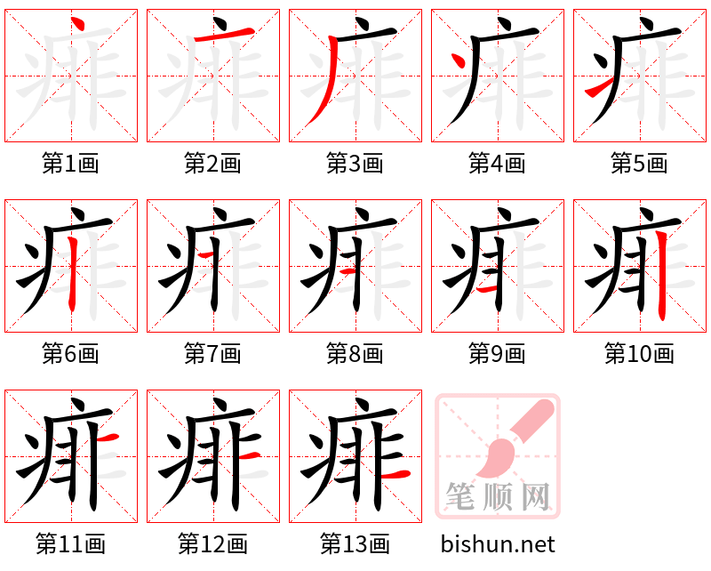 痱 笔顺规范