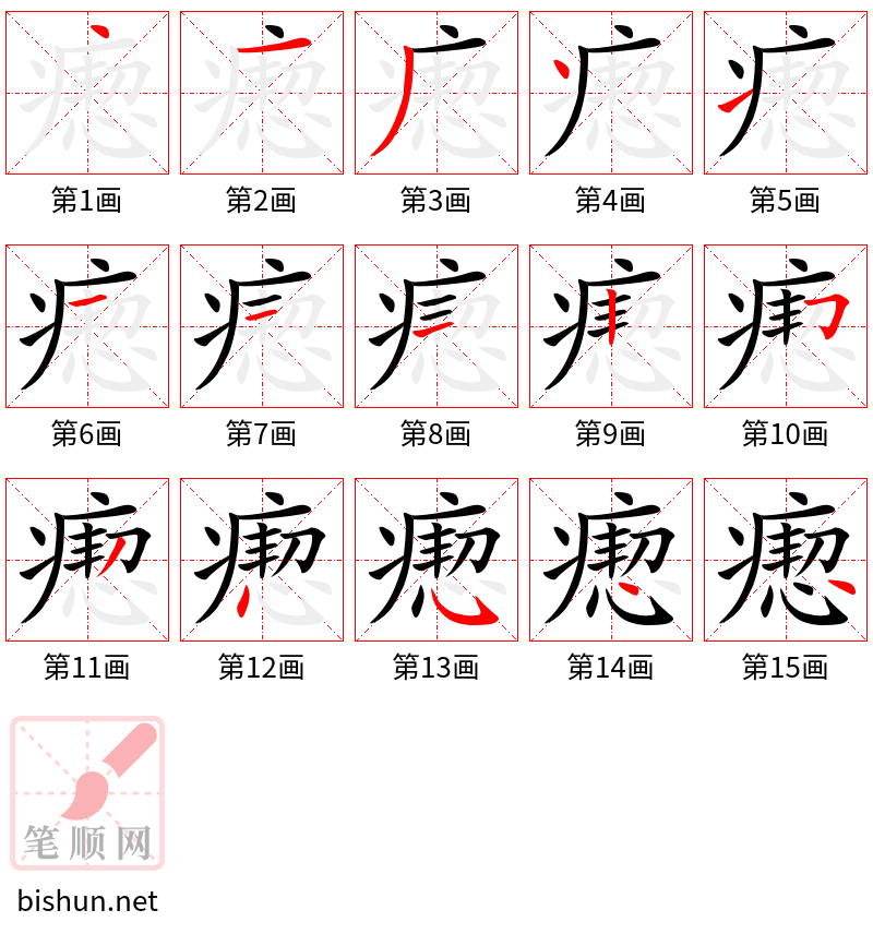 瘛 笔顺规范