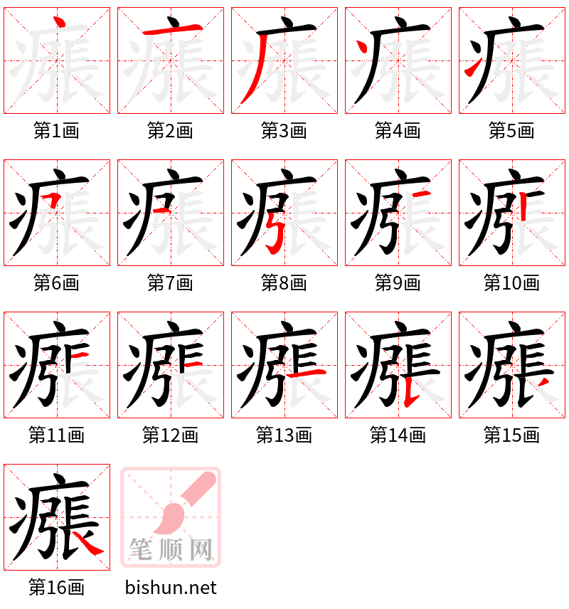 瘬 笔顺规范