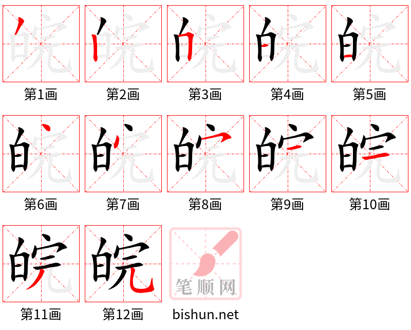 皖 笔顺规范