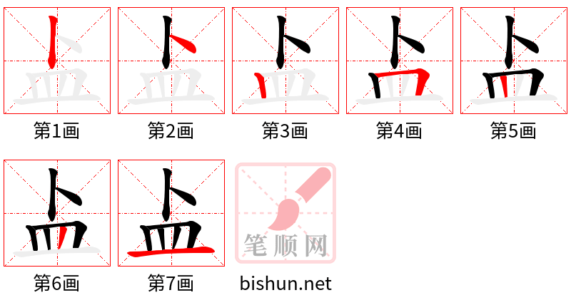 盀 笔顺规范