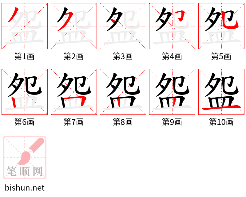 盌 笔顺规范