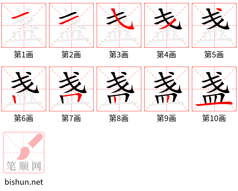 盏 笔顺规范