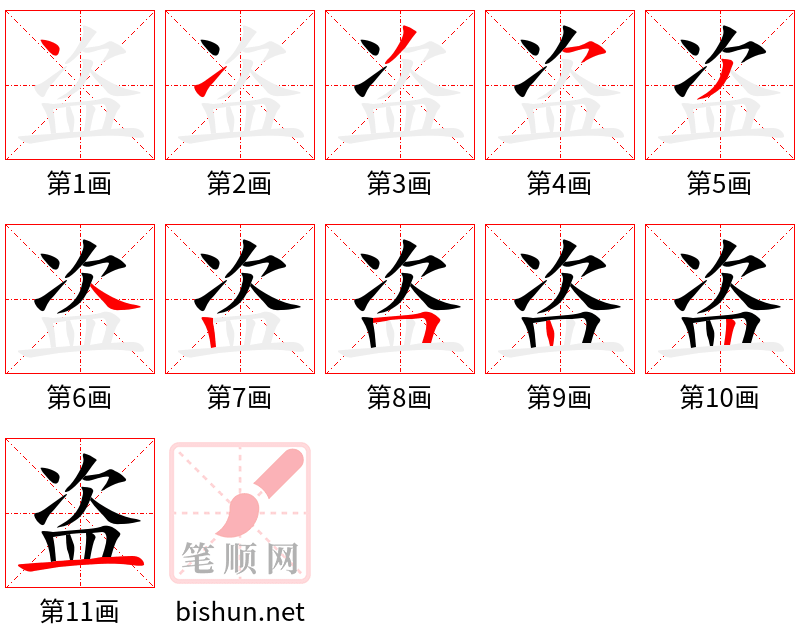 盗 笔顺规范