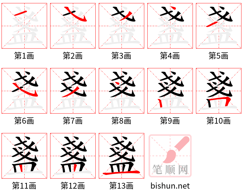 盞 笔顺规范